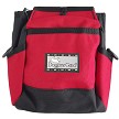 Red and black insulated lunch bag.