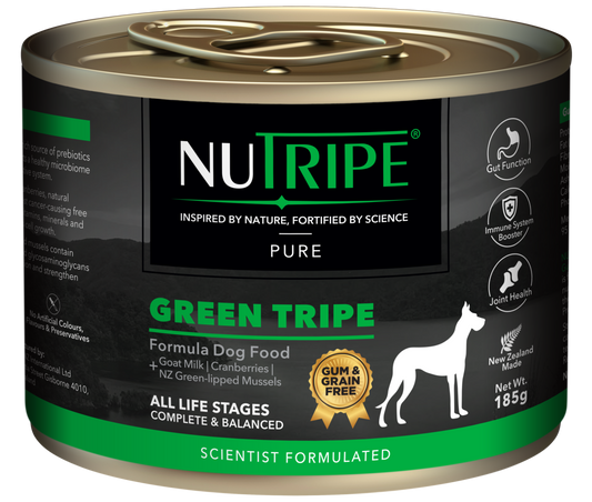 Your Whole Dog's NUTRIPE PURE Green Tripe Formula Dog Food (185g cans).