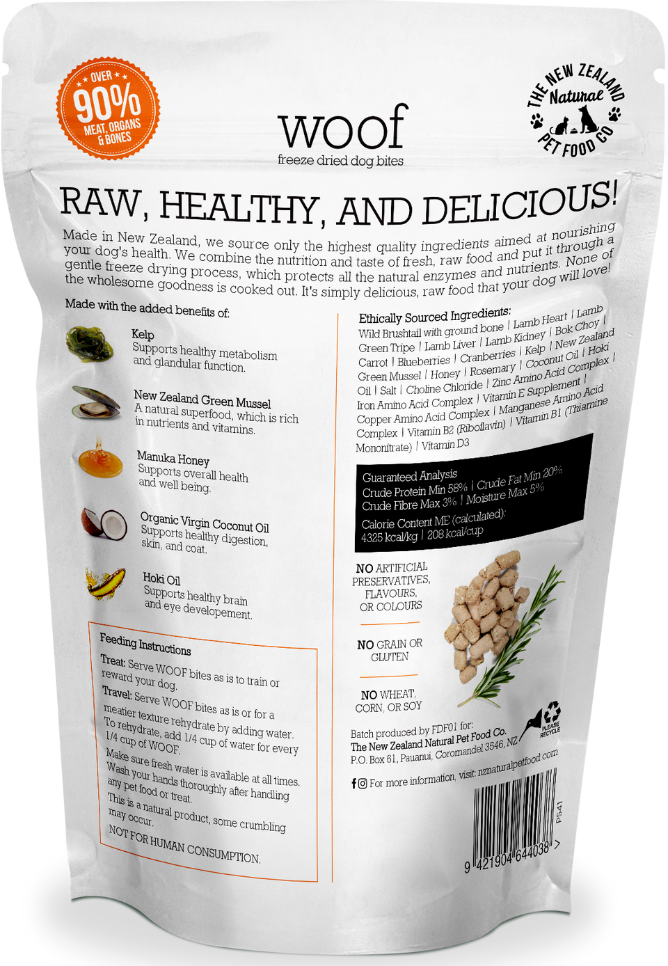 Your Whole Dog Freeze Dried Wild Brushtail Dog Food, healthy and delicious dog food made with love.