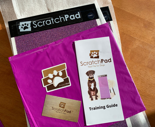 Your Whole Dog's ScratchPad for Dogs nail filing scratchboard complete with a training guide.