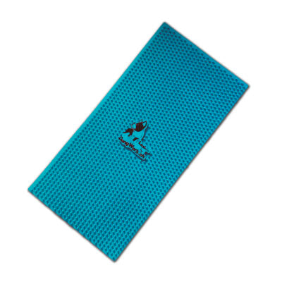 The Flexiness SensiMat - V1-V2-V3 by Flexiness Canine Fitness Equipment features a blue yoga mat with a rocket silhouette and text. It provides tactile stimulation with a non-slip design for safety, making it perfect for Flexiness SensiMats fans, elegantly set on a white background.