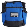 A blue and black fabric bag with a front pocket and two side pockets, featuring the "Your Whole Dog" logo on the front, ideal as a treat bag for dog trainers or anyone using the SALE: Doggone Good Rapid Rewards Treat Pouch.
