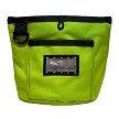 The Doggone Good Trek-n-Train Treat Pouch by Your Whole Dog is an insulated, bright green pouch with a front pocket and black trim, ideal for keeping your snacks fresh during dog training sessions.