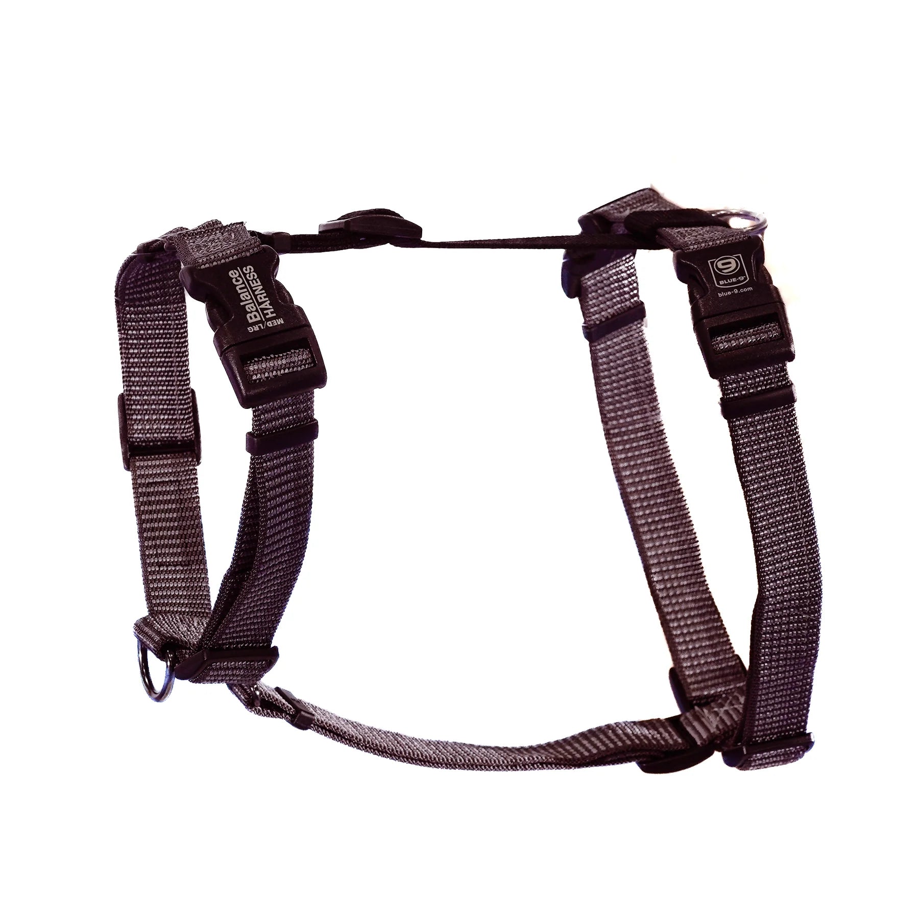 A Blue-9: REFLECTIVE Balance Harness with leash attachment on a white background. (Brand Name: Your Whole Dog)
