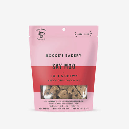 Your Whole Dog's bakery specializes in Bocce's Bakery: Say Moo Soft & Chewy Treats (6oz/170g), limited ingredient, all-natural dog treats.