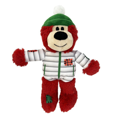 A CLEARANCE: KONG Holiday Wild Knots Bears Dog Toy with a hat and jacket made by Your Whole Dog.