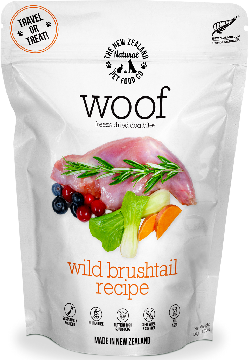 Your Whole Dog: Wild Brushtail Freeze Dried Food.
