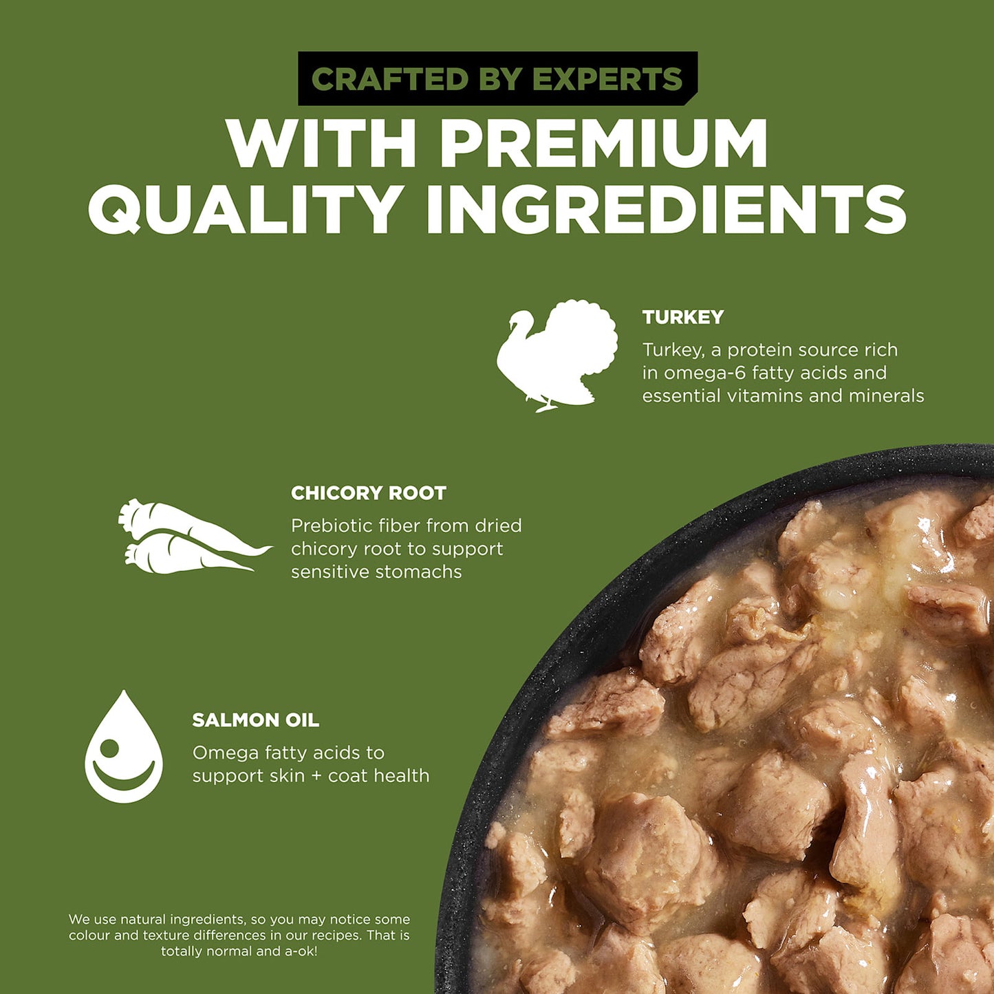 Your Whole Dog GO! SOLUTIONS SENSITIVITIES Shredded Turkey (354g) is a wet canned dog food with turkey, chicory root, and salmon oil—ideal for pet owners wanting limited ingredient or grain free nutrition for their dogs.