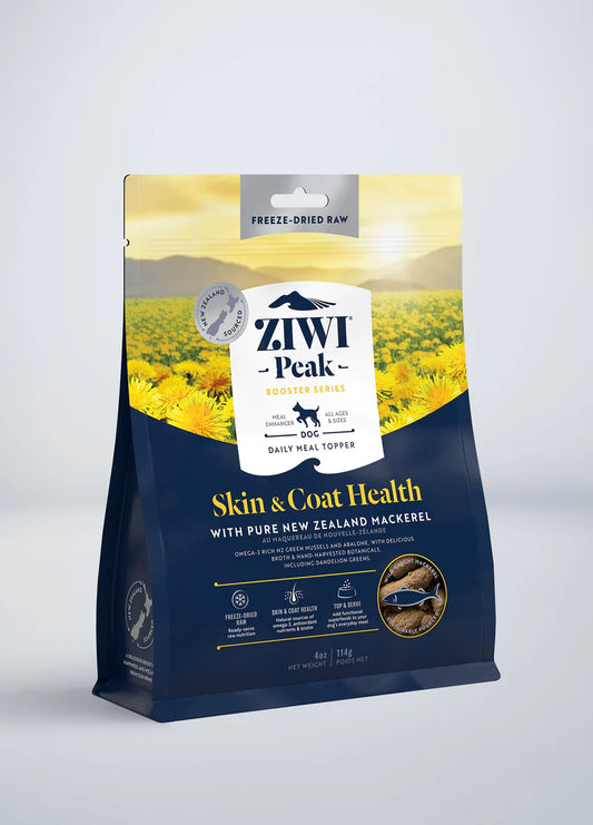 A bag of ZIWI Peak Freeze-Dried Raw Skin & Coat Health dog food by Your Whole Dog.