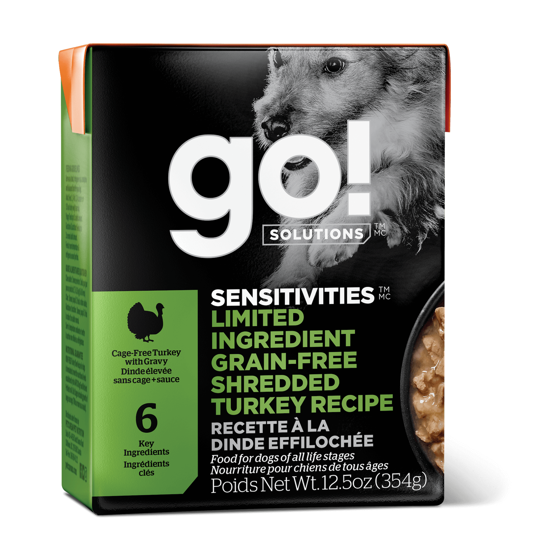 Go! Solutions Sensitivities shredded turkey (354g) canned dog food by Your Whole Dog
