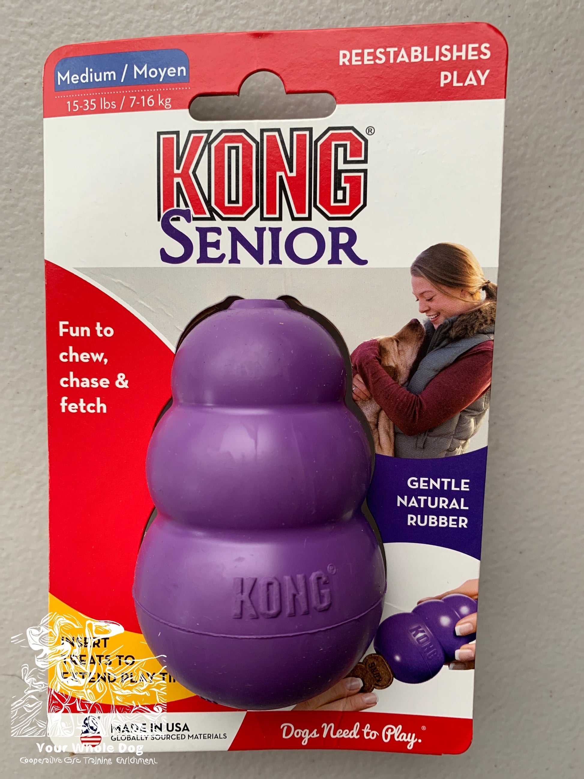 Kong Senior Dog Natural Rubber Toy, Large, Purple