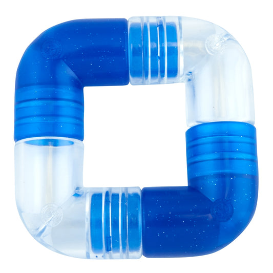 A Planet Dog LINK from Your Whole Dog, a blue and white plastic ring with a blue and white design.