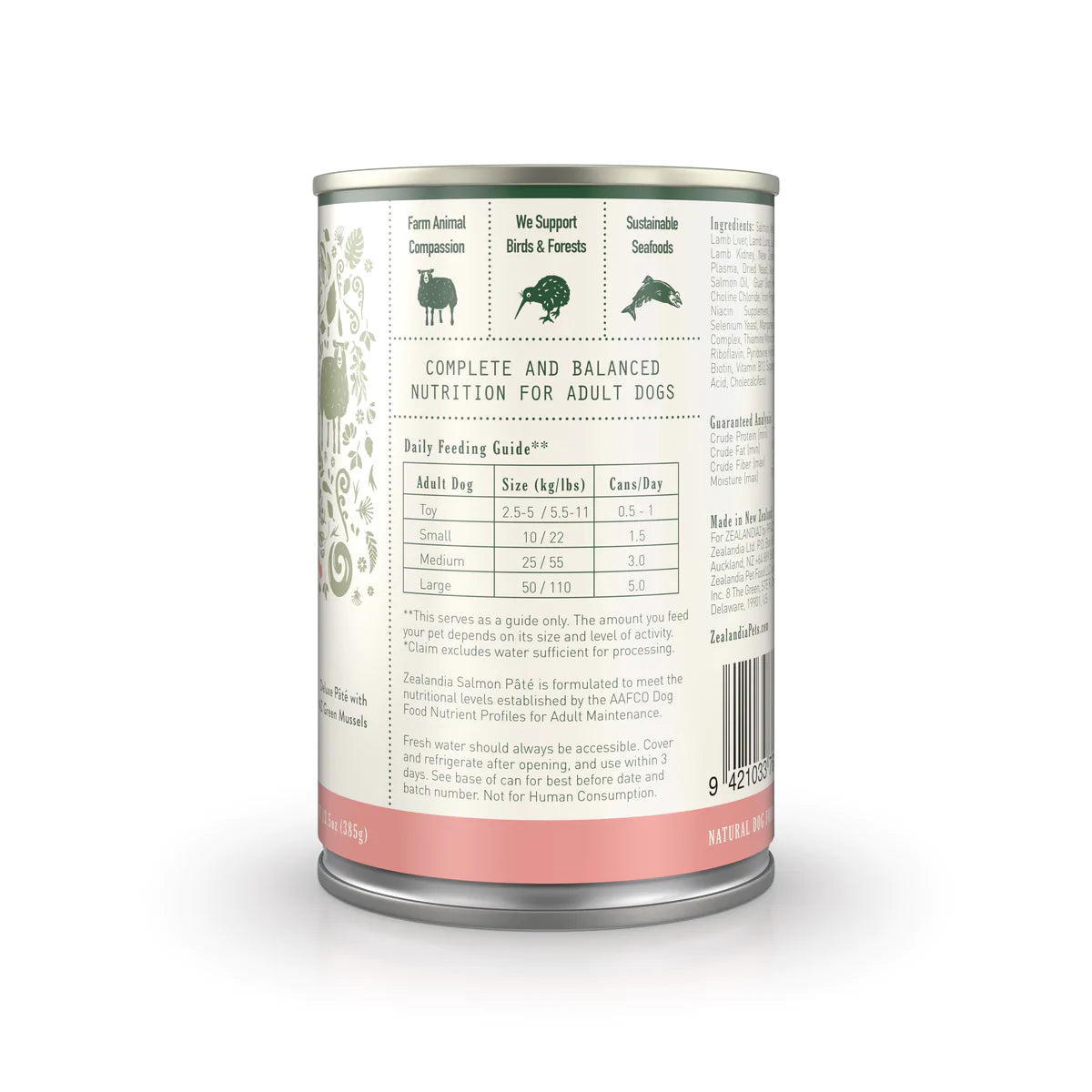 Zealandia: Salmon Pâté Dog Food 385g cans