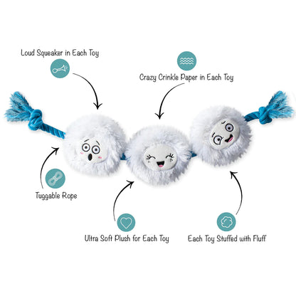 CLEARANCE: Fringe Studio: SNOW TIME FOR FUN Plush Squeaker Rope Toy