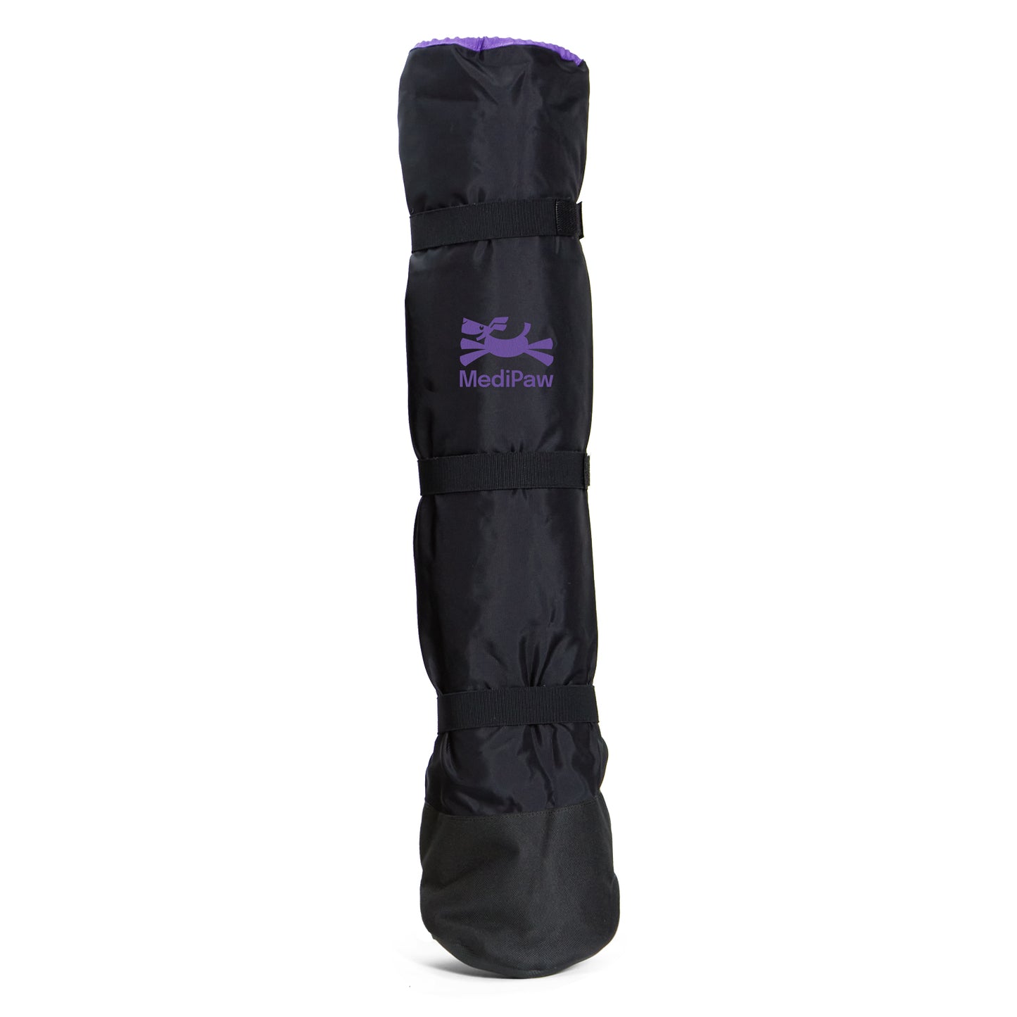 A black and purple Your Whole Dog MediPaw: Soft Bandage (Basic) Boot on a white background.