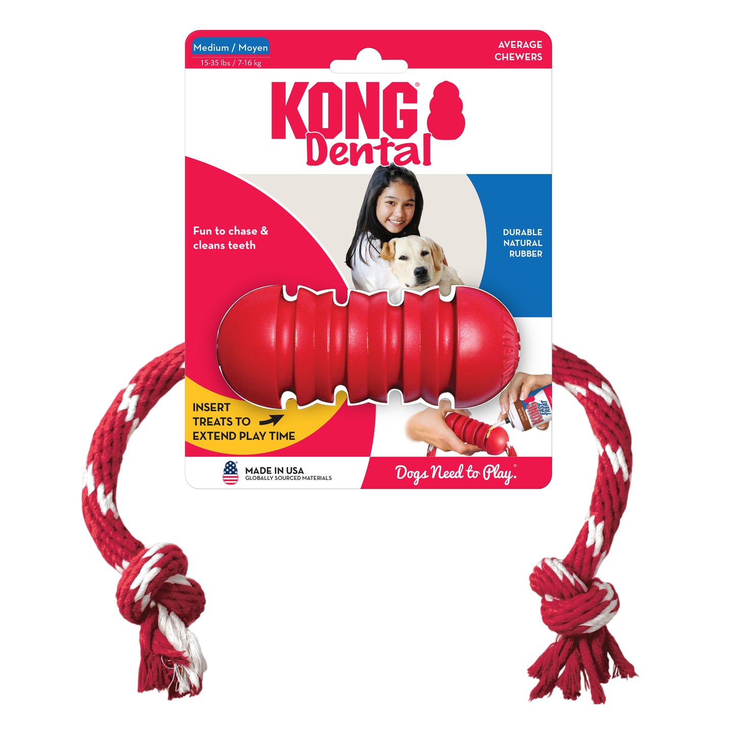 Sale: Your Whole Dog KONG Dental with Rope for dogs.