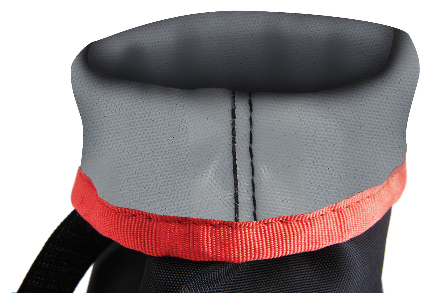 A close up of a black and red dog collar featuring Your Whole Dog's MediPaw: Soft Bandage (Basic) Boot items.