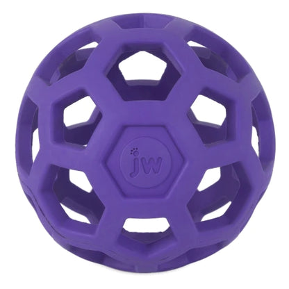 A purple JW Hol-ee Roller ball with a hole in the middle. Available from Your Whole Dog.