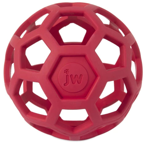 A red JW Hol-ee Roller ball. Available from Your Whole Dog.