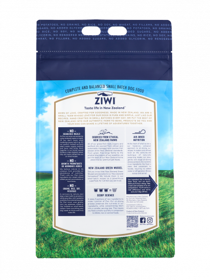 A bag of high-value ZIWI Peak Air-Dried Beef Recipe for Dogs by Your Whole Dog.